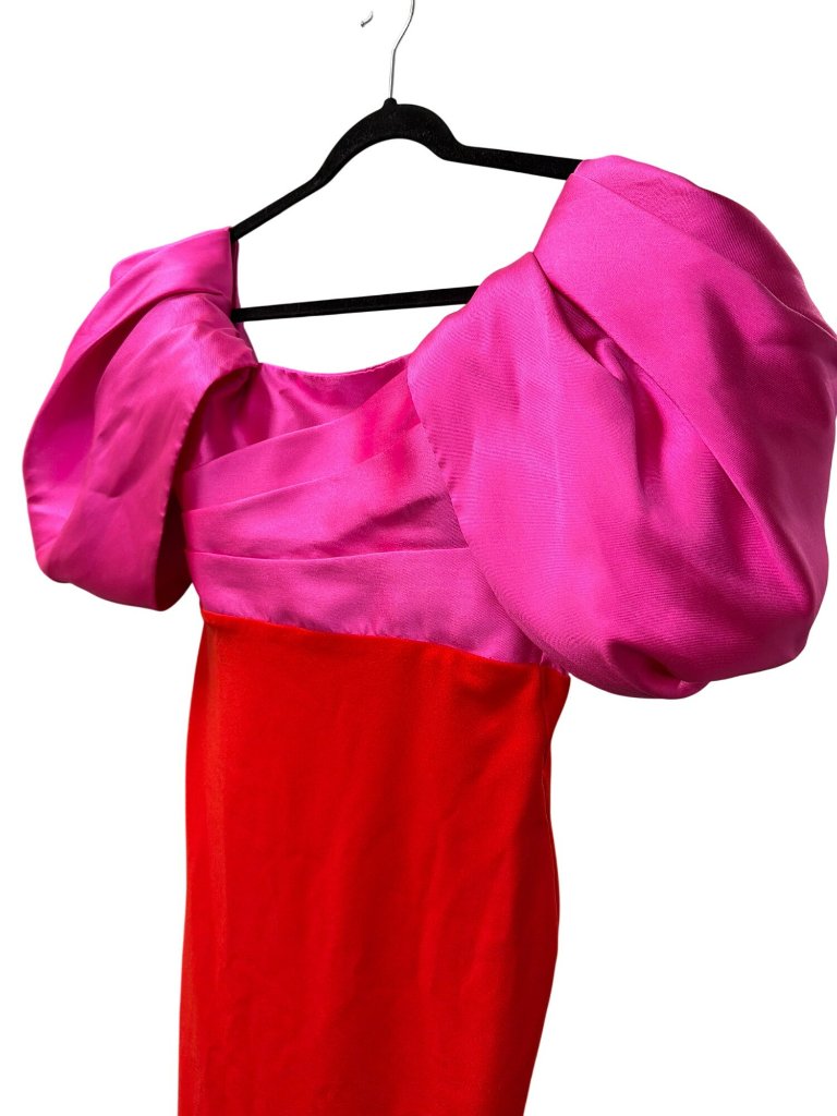 Solace London Puff Sleeve Colorblock Column Maxi Formal Gown Dress Size 8 New — image 5 of 8